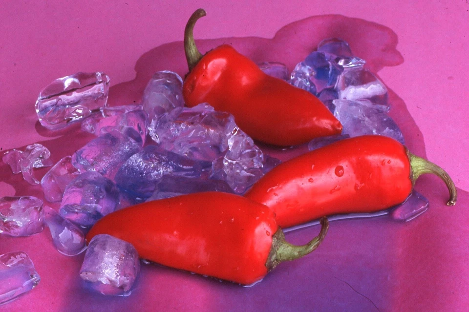 35 MM Color Slides Pro Photo Vegetables Red Peppers on Ice  Still Life #12 - Image 1 of 1