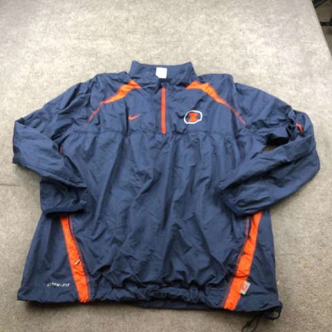 Illinois Fighting Illini Pullover Men XL 1/4 Zip Windbreaker Vented Storm Fit * Cover