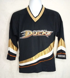 Vintage CCM Anaheim Mighty Ducks Black NHL Hockey Jersey (S) - Picture 1 of 8