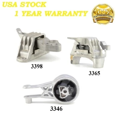 3 PCS MOTOR & TRANS MOUNT FIT 2014-2016 CADILLAC ELR 1.4L - AUTO TRANS - Image 1 of 4