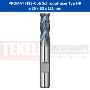 1 x PROMAT HSS-Co5 Schruppfräser ø 25 x 63 x 121 mm Typ HR - Picture 1 of 1