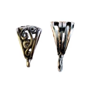 Sterling Silver Bail Findings Open Closed Loop 11-19mm Sold Separately - Picture 1 of 5