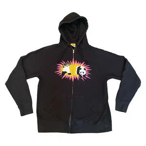 Enjoi Skateboard APX Panda Starburst Zip Up Black Hooded Sweatshirt - Picture 1 of 1