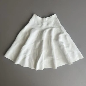 CARVEN Women’s Preppy Flirty Skirt Knit White France Viscose Skater - Picture 1 of 10