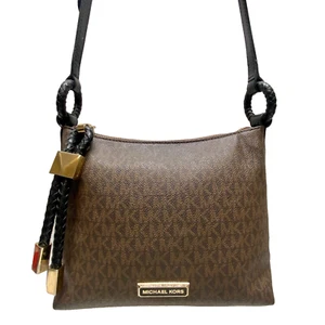 Bandolera Michael Kors Lexington Grande Cuero Guijarro Firma Marrón Negro Usada en Excelente Condición - Imagen 1 de 24