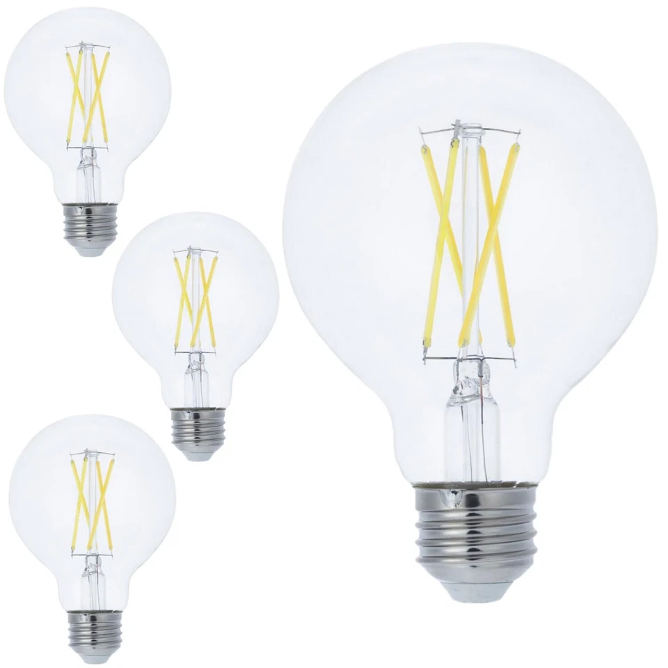 4Pack LED G25 Vanity Globe Light Bulbs, Edison Vintage, 4000K, 7.6W(100W), 800LM - Image 1 of 1