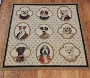 Large Wall Hanging Tapestry Belgian Dogs Of Honor 57" x 55" Excellent Condition - Picture 1 of 6