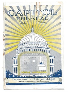 Programa de Teatro Capitol 1927 - Película muda The Big Parade - John Gilbert - Nueva York - Imagen 1 de 4