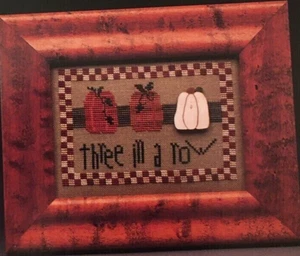 Vtg Rare Heart in Hand THE GREAT WHITE PUMPKIN Cross Stitch '99 Pattern + button - Picture 1 of 4
