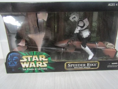 Stars Wars Power Of The Force 12” Speeder Bike And Scout Trooper NEW SEALED - Image 1 of 4