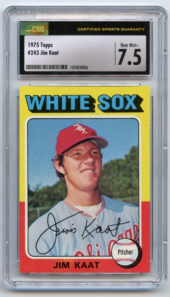 Jim Kaat 1975 Topps #243 CSG 7,5 (patio) Foto 1 de 1