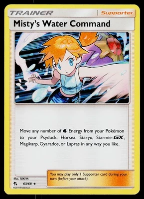 Misty's Water Command 63/68 Hidden Fates Holo Rare - Image 1 of 2