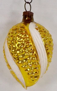 Christmas Ornament Blown Glass Dark Gold Bumpy Spiral Twist W Germany VTG #1137 - Picture 1 of 9