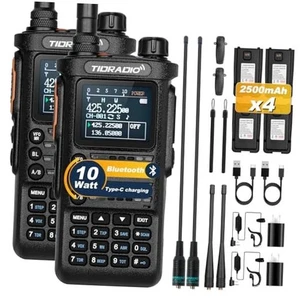 (2nd Gen) TD-H8 10Watt Ham Handheld Radio, Bluetooth Black-2 PACK (Full Kit) - Picture 1 of 7
