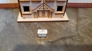 Dollhouse Miniature 1:144 Scale White Metal Kitchen Sink Micro Minis Furniture - Picture 1 of 3
