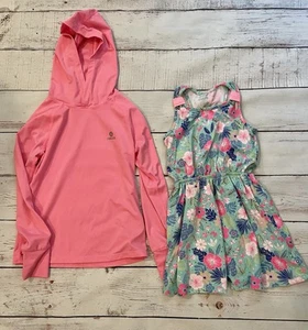Girls Tommy Bahama Swimsuit Coverup Dress + Hmiles Beach Rash Guard Size 5/6 - Picture 1 of 17