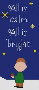CROSS STITCH+ CRAFT PATTERN Charlie Brown Peanuts Christmas Snow All Is Calm - Picture 1 of 19