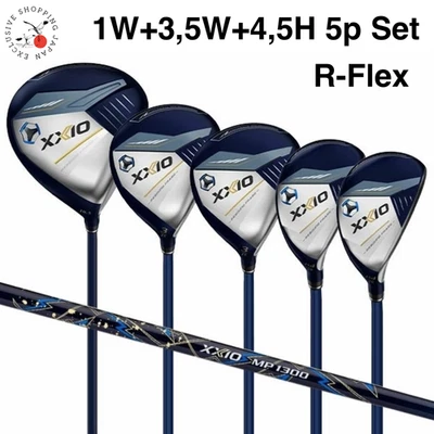 XXIO 13 Navy Driver Fairway Hybrid 1W/3,5W/4,5H Wood 5p Set R-Flex Japan Model - Image 1 of 4