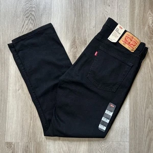 Levi's 513 Slim Straight Mens 34x30 (34x29) Jeans Black Denim Stretch Flex NWT - Picture 1 of 13