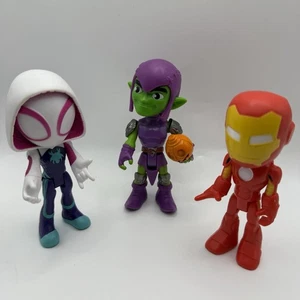 Marvel Spidey y sus increíbles amigos lote de 3, Gwen, Duende Verde, Iron Man - Imagen 1 de 8