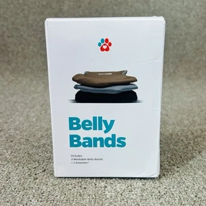 Pet Parents Premium Three Washable Belly Bands and 1 Extendrs For Dogs X-Small - Picture 1 of 9