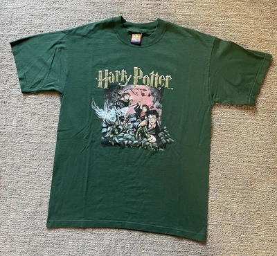 Camiseta Europea Rara Verde Oscuro Warner Bros Libro Arte Harry Potter 2001 De Colección Foto 1 de 4