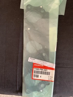 Junta de admisión genuina Honda-Acura nueva, 17065P8AA01 / 17065-P8A-A01 OEM sellada Foto 1 de 4