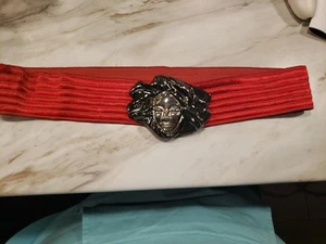 Vintage Charmant Gürtel Beverly Hills Chic Elegant Rot Stretch Gürtelschnalle - Bild 1 von 13