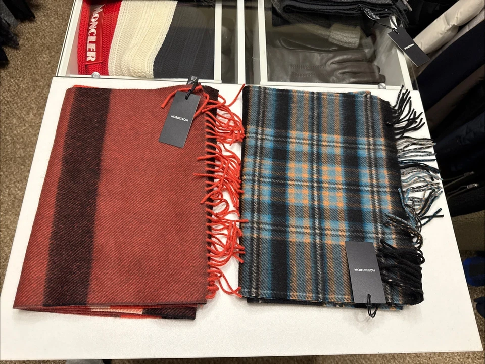 Nordstrom 羊毛羊绒 50/50 冬季围巾 2 件套全新带标签 198 美元 — 第 1/1 张图片