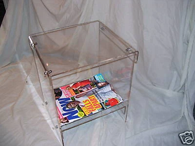 INPERSPEXTIVE CLEAR ACRYLIC SIDE TABLE /MAGAZINE RACK/COFFEE TABLE