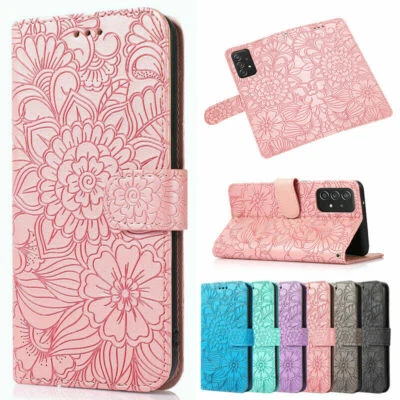 Leather Flower Flip Wallet Phone Case For iPhone 11 12 13 14 Pro Max XR X 7 8 SE - Image 1 of 4