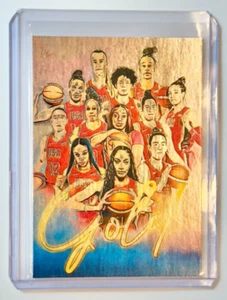 USA Women’s Basketball Platinum Plated Artist Signed 2024 Olympics Card 1/1 - Picture 1 of 2