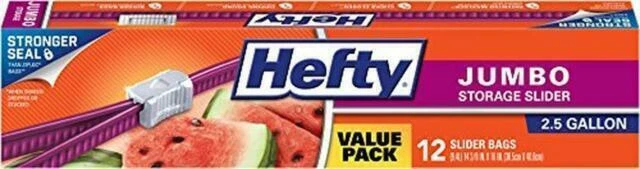 Hefty Slider Storage Bags, Jumbo - 12 Count