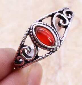 Carnelian Art Piece 925 Silver Plated Ring of US Size 7