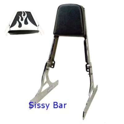 Almohadilla de barra Sissy con respaldo de llama para Harley Softail Heritage Classic 2000-2006 FLSTC Foto 1 de 2