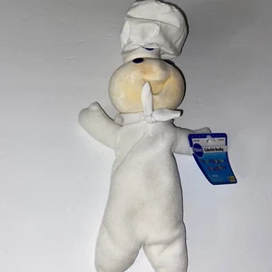 1996 Pillsbury Doughboy Beanie Bean Bag White W/ Tan Head Plush Doll NEW w/ Tags - Picture 1 of 6