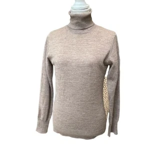 Brunella Gori Sweater Womens Light Brow Merino Wool Knit Turtleneck Sweater Sz.M - Picture 1 of 9