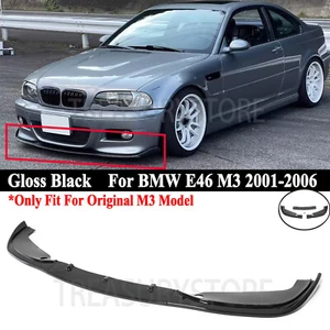 For BMW E46 M3 01-2006 H-Style Gloss Black Front Bumper Lip Splitter Spoiler Kit - Picture 1 of 9