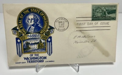 US FDC 1953 The Seal Of The State Of Washinton Territory  - Image 1 of 2