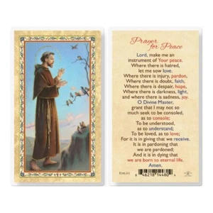 Saint Francis - A Prayer of St Francis of Assisi - Laminated Holy Card E106-311 - Picture 1 of 1