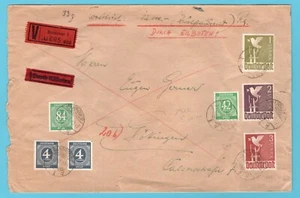 GERMANIA copertura express assicurata 1947 Hannover a Gottinga - Foto 1 di 3