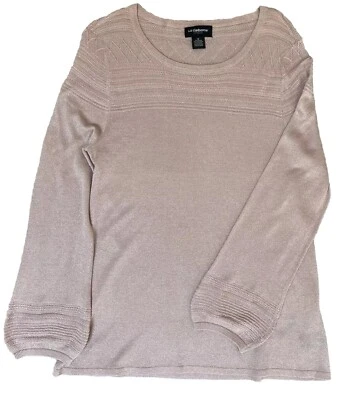 Camisa Liz Claiborne Mujer Talla Mediana Rosa Metálica Elastizada Negocios Informal Trabajo Foto 1 de 4