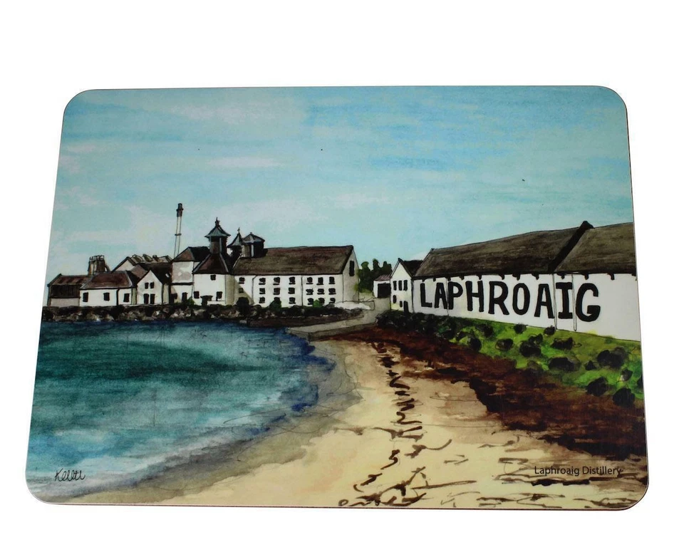 Kimberly Art Hand Painted Watercolour Scottish Distillery Placemat - Laphroaig - Image 1 of 1