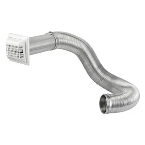 Lambro 1379WG-R 4In x 8Ft UL 2158A Flexible Semi-Rigid Duct Louvered Vent Kit - Picture 1 of 1