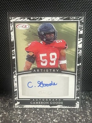 2022 Sage Artistry Football Cameron Goode #A-CG Autograph Rookie Miami Dolphin - Image 1 of 2