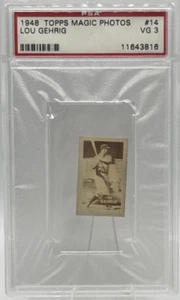 1948 Topps Magic Photo Baseball Hall Of Fame Lou Gehrig Yankees Psa 3 - Picture 1 of 2