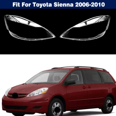 Par de tampa de carcaça de lente transparente para farol + cola selante para Toyota Sienna 2006-2010 - Imagem 1 de 4