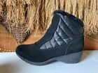 Gh Bass Ankle Womens 9.5 M  Black Faux Suede  Leather Bootie  Guiliana