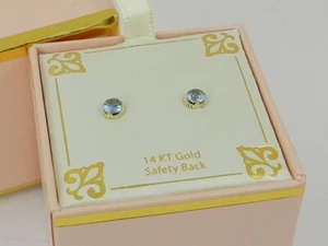 Macy's Children's Cubic Zirconia Screw Back Stud Earrings in 14k Gold - Picture 1 of 5