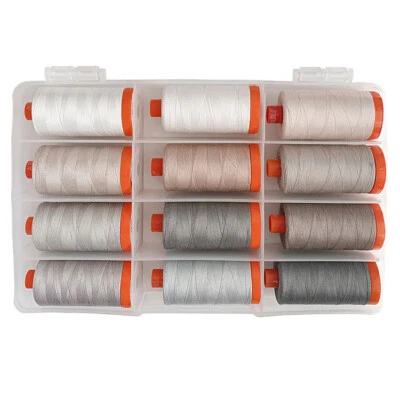 Aurifil Thread Kit Neutrality 12 COLORS LARGE SPOOLS COTTON 50WT (1422 Yds Each) - Image 1 of 2